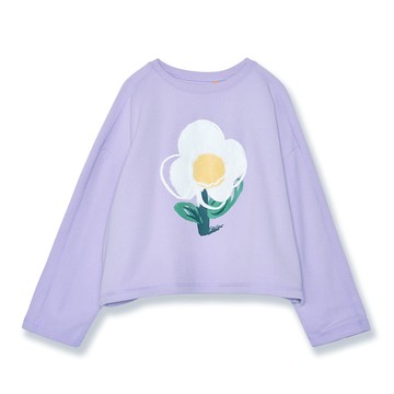 5th STREET｜女裝｜小花印花寬版長袖T恤｜亮紫