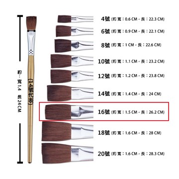 Pentel 飛龍牌 ZBS2-16T 水彩畫筆/水彩筆 平頭型 15×262mm