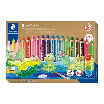 【STAEDTLER 施德樓】 BUDDY3合1彩色蠟鉛筆18色組 MS140 C18【APP滿額下單10%點數(單一帳號最高5000點)】1/31止