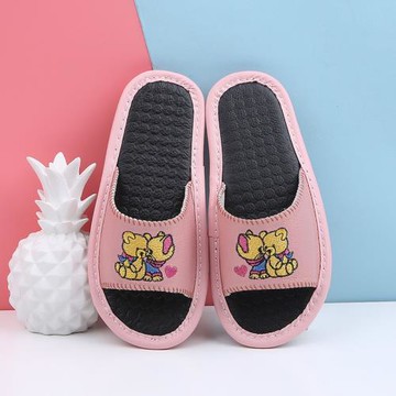 真皮兒童家居拖鞋夏季男女童卡通可愛室內防滑寶寶涼拖鞋小孩新款