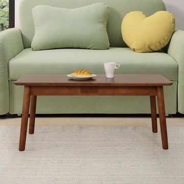 【Homelike】喜家居100cm實木茶几-胡桃色(2526)