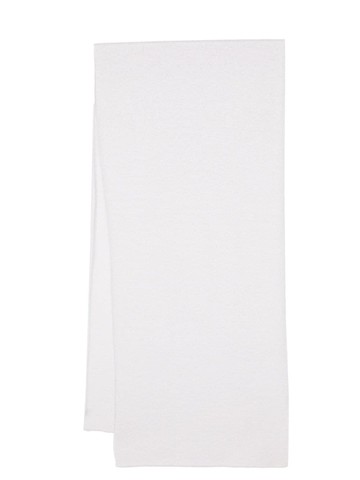 Patrizia Pepe - logo-patch knitted scarf - women - Wool/Alpaca/Acrylic/Polyamide - One Size - Grey