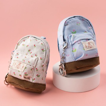 碎花帆布零錢包創意潮流鑰匙包網紅硬幣包卡包女耳機收納包大容量