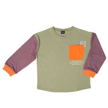 akachan honpo - T恤-平織口袋-軍綠色