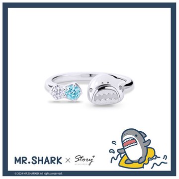 STORY 故事銀飾 - 鯊魚先生經典系列-鯊魚先生晶鑽純銀戒指