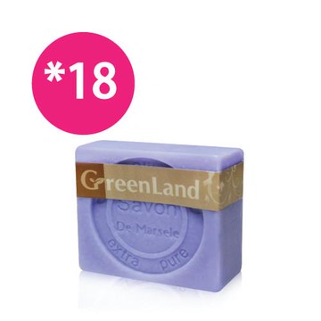GreenLand 72%初榨橄欖薰衣草馬賽皂18入(團購省錢組)