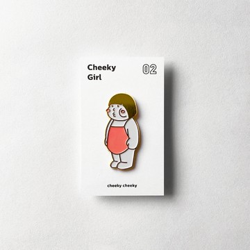 cheeky cheeky girl 厚面女 金屬 徽章 / 別針