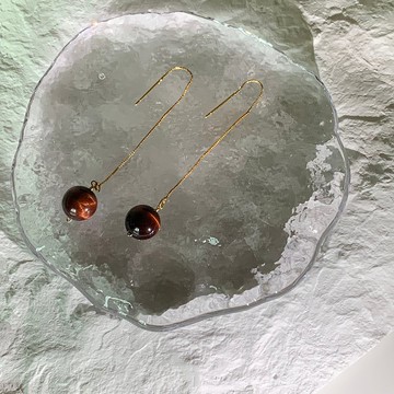 【 荷魯斯之眼 】虎眼石 設計款水晶耳環