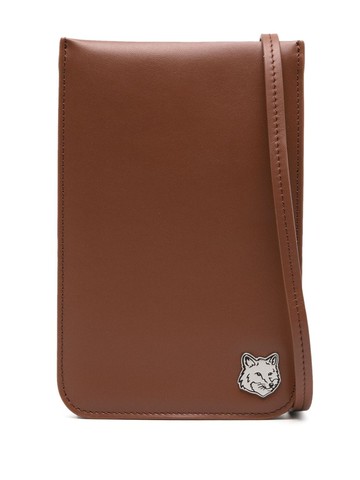 Maison Kitsuné - Fox Head leather messenger bag - men - Leather - One Size - Brown