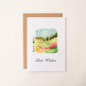 水彩風景手繪手寫卡片 萬用卡 生日卡片 感謝卡 藝術卡 賀卡 自然