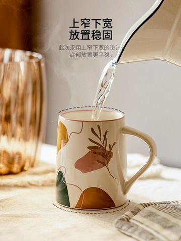 摩登主婦杯子北歐陶瓷情侶水杯咖啡杯大容量辦公室ins馬克杯帶蓋