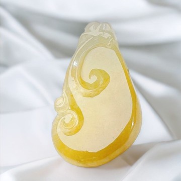 【願‧事事如意】冰黃翡翠如意吊飾 | 天然緬甸玉翡翠A貨 | 送禮