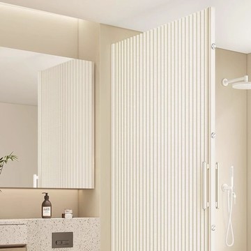 🔥 免打孔 隔斷簾 窗簾門簾   浴室隱形門簾衛生間浴簾遮擋高檔磁吸防水折疊門淋浴幹濕隔斷分離