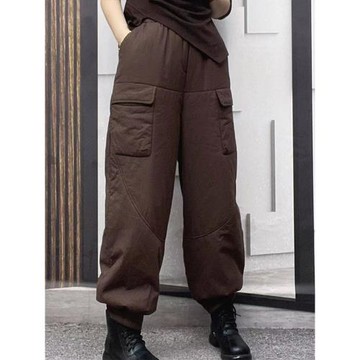 中老年媽媽棉褲女冬季加絨加厚休閑燈籠褲女新款Q褲子女2025秋冬