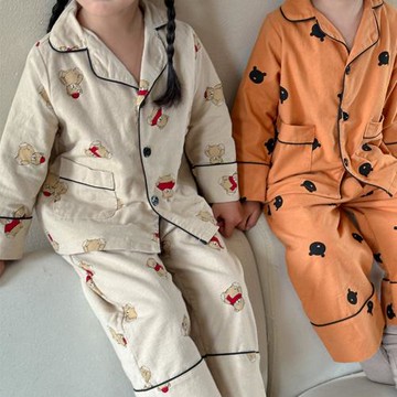 兒童睡衣男童純棉磨毛2025新款春秋季寶寶長袖套裝男孩女童家居服