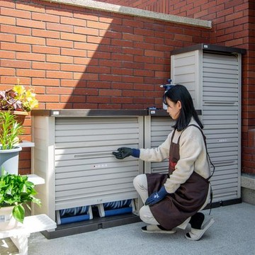 陽臺戶外儲物柜家用帶輪防水室外園藝收納柜車庫工具儲藏箱