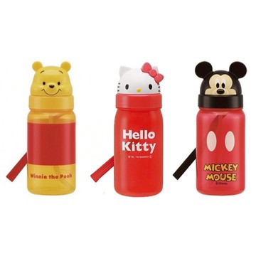 Home Tune家音 日本正品 兒童水壺 350ml 立體造型 吸管式 水壺 米奇 小熊維尼【201-J001】4E