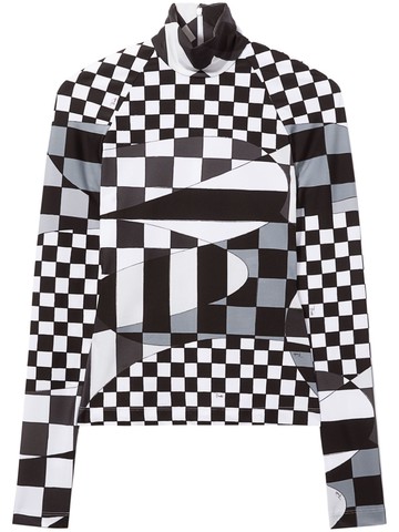 PUCCI - Giardino-print long-sleeve top - women - Elastane/Polyamide - S - Grey