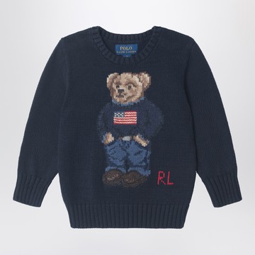 Navy blue Polo Bear cotton sweater