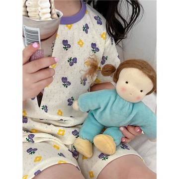 兒童睡衣夏季薄款2024新款男女童卡通家居服中小童短袖短褲兩件套