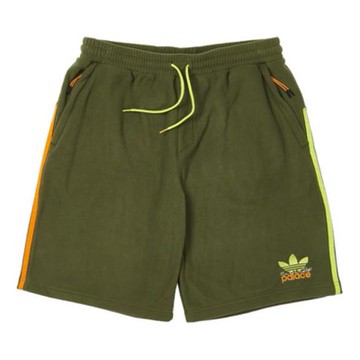 Men's adidas originals x PALACE Crossover SS22 Stripe Logo Straight Shorts Green