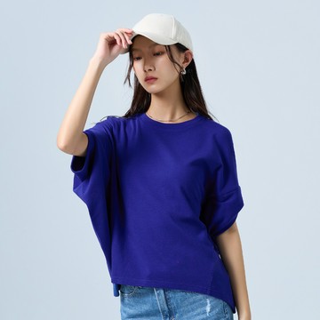 柔軟舒適五分袖短T(寶藍)-女