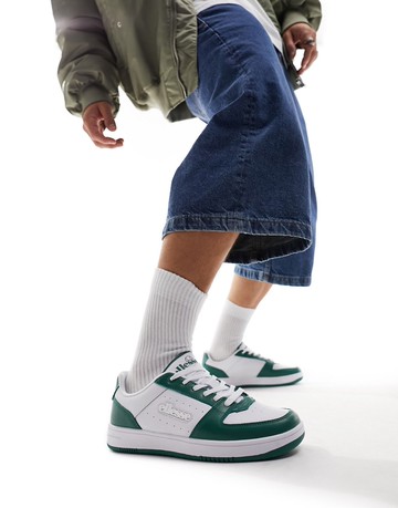 ellesse Panaro Cupsole trainers in white and green-Multi