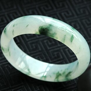 正品緬甸翡翠手鐲冰種飄綠玉鐲子女款帶證書玉石玉器