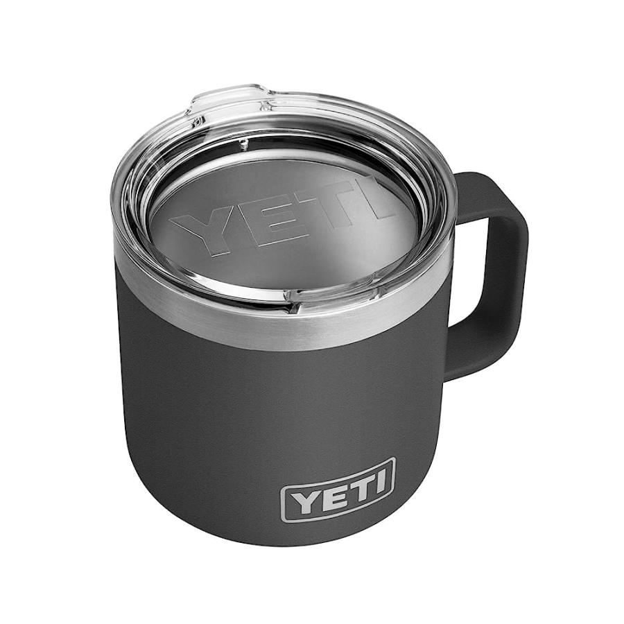 YETI RAMBLER 14 OZ MUG, STAINLESS STEEL, VACUUM INSULATED WITH STANDARD LID, CHARCOAL