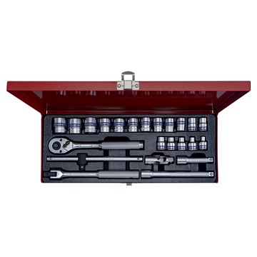 KING TONY 金統立 專業級工具 DR六角套筒扳手3/8吋23件組 KT3523MR06  1套  KT3221 + KT3335M + KT3452-08F + KT3571-08 + KT3761-08F + KT3792