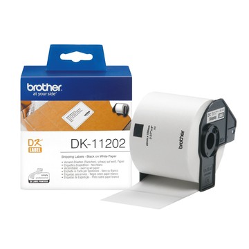 BROTHER 【三入組】定型標籤帶 DK-11202 ( 白底黑字 62x100mm )