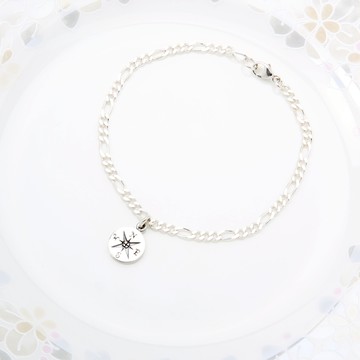 【Angel & Me】幸運 羅盤 指北針 s925 純銀 手鍊 腳鍊 生日 情人節 女朋友 禮物