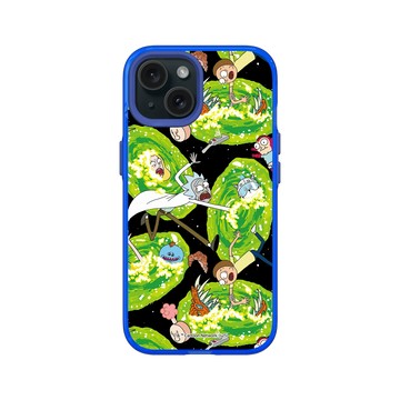 iPhone 15 Clear 激光藍 - 瑞克和莫蒂 Rick and Morty - 太空傳送門