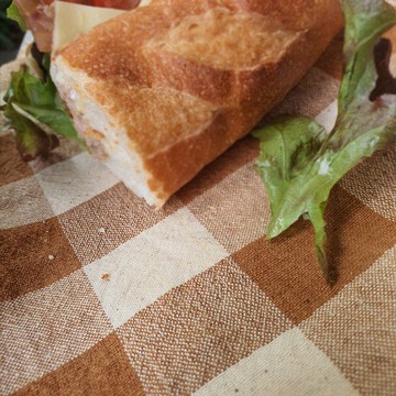 純棉茶巾 17 X 22 英寸，手工編織純棉毛巾，天然染色，棕