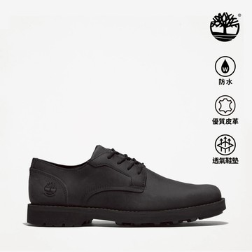 Timberland 男款黑色皮革防水休閒鞋|A5MJ8015
