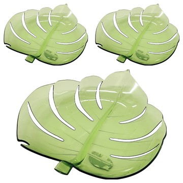 YAMADA 山田化學 造型塑膠飾品盤 約240x220x46mm  龜背芋  3個