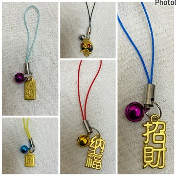 文創沙金保色心想事成 吉祥如意 招財納福 醒獅吊牌鈴鐺吊墜、手機,包包吊飾/時尚配件掛飾
