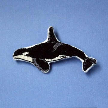 手工刺繡胸針/別針 虎鯨 / 殺人鯨 Orcinus orca | 客製化禮物情