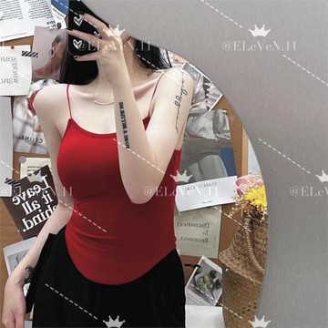 人手一件百搭~帶胸墊性感顯胸彈力棉顯瘦吊帶背心上衣內搭打底女