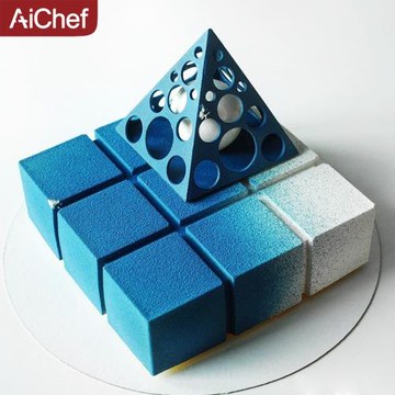 AiChef 九宮格 切割正方形法式甜點慕斯蛋糕硅膠模具西點烘焙工具