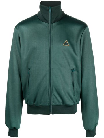 Lanvin - logo-patch track jacket - men - Polyamide/Polyester/Wool - M - Green