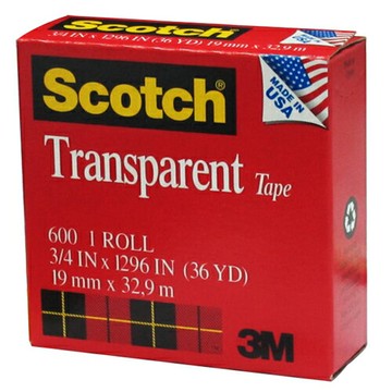 【史代新文具】3M 600 美國透明膠帶 (紙盒裝)