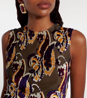 Etro Paisley semi-sheer midi dress