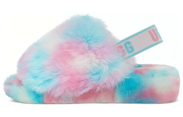WMNS UGG FLUFF YEAH SLIDE BLUE PINK