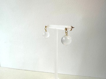 簡約月球玻璃耳環