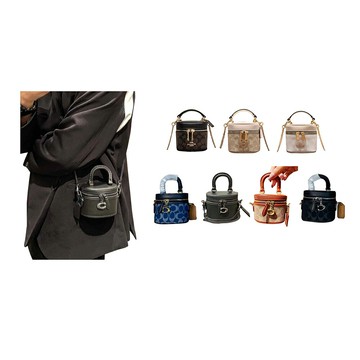 ~雪黛屋~COACH 盒子包超小手提肩斜背側國際正版保證進口防水防刮皮革品卡購證塵套提袋等候10-15日CT0971