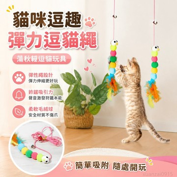 貓玩具逗貓繩逗貓棒掛門寵物蕩秋韆毛絨彈力長繩貓咪玩具 寵物玩具 逗貓棒 逗貓 貓玩具球 toy 逗貓玩具 逗貓神器 鬥貓
