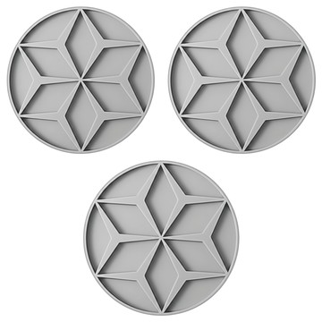 小麥購物 雙面矽膠隔熱墊 G755 93g  花紋款 簡約灰  3個