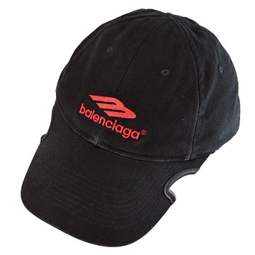 BALENCIAGA 巴黎世家 697749 3B SPORTS 電繡LOGO棒球帽.黑