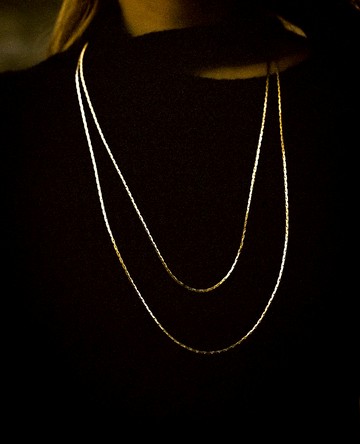 Two Chains 系列 蛇雙條項鏈 18K金